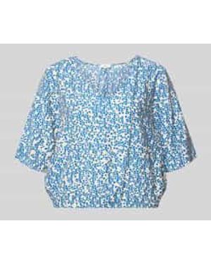 S.oliver Relaxed Fit Blousetop Van Viscosemix - Blauw