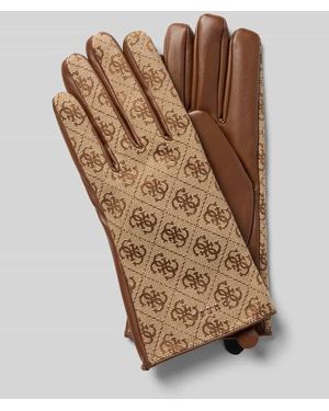 Guess Handschuhe mit Allover-Logo-Muster Modell 'NOELLE' - Natur