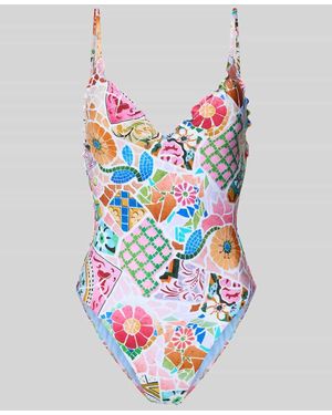 Seafolly Slim Fit Badeanzug mit Rüschenbesatz Modell 'BOHÈME' - Weiß