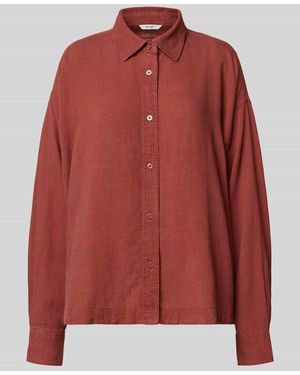 Mustang Leinenbluse mit Hemdblusenkragen Modell 'SALINAS' - Rot