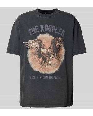 The Kooples T-Shirt mit Label-Print - Grau