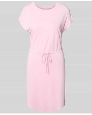 ONLY Tailliertes Knielanges Kleid aus Viskose-Mix Modell 'HANNAH' - Pink