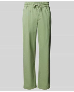 Blend Regular Fit Leinenhose Mit Tunnelzug Modell 'Bay' - Grün