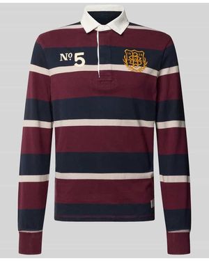 Superdry Regular Fit Rugby Shirt mit Logo- und Motiv-Stitching - Rot