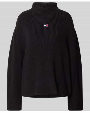 Tommy Hilfiger Relaxed Fit Strickpullover aus reiner Baumwolle - Schwarz