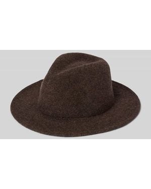 LOEVENICH Hut aus Woll-Mix mit Label-Detail Modell 'Fedora' - Braun