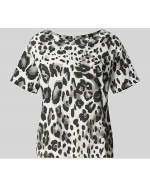 Monari T-Shirt im Allover-Look mit Rundhalsausschnitt - Mehrfarbig