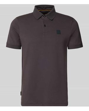 PME LEGEND Slim Fit Poloshirt mit Label-Detail - Schwarz