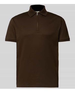 SELECTED Regular Fit Poloshirt aus Baumwoll-Mix Modell 'FAVE' - Braun