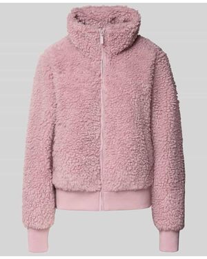 Mazine Teddyjacke mit Stehkragen und Reißverschluss - Pink