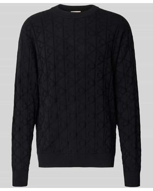 Calvin Klein Strickpullover mit Rundhalsausschnitt Modell 'EASY' - Blau