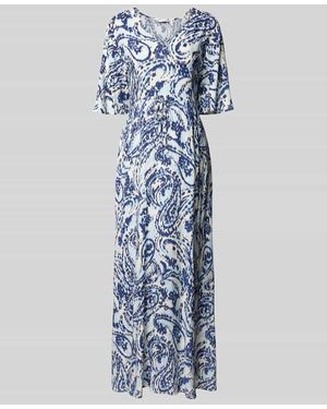 B.Young Maxikleid mit V-Ausschnitt Modell 'MMJOELLA' - Blau