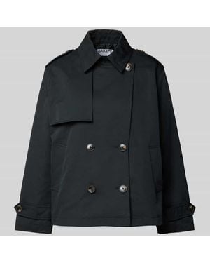 Jake*s Trenchcoat Mit Leistentaschen - Schwarz