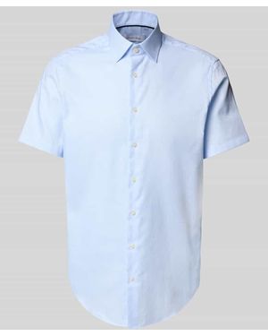 Christian Berg Men Regular Fit Business-Hemd Mit Knopfleiste - Blau