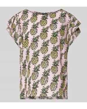 Marc Cain Regular Fit Blouseshirt Met Ronde Hals - Wit
