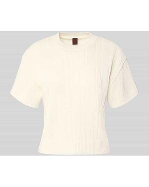 Stefanel Regular Fit Strickpullover aus Schurwoll-Mix - Natur