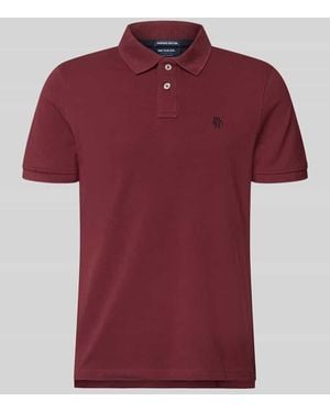 Mcneal Regular Fit Poloshirt mit Label-Stitching - Rot