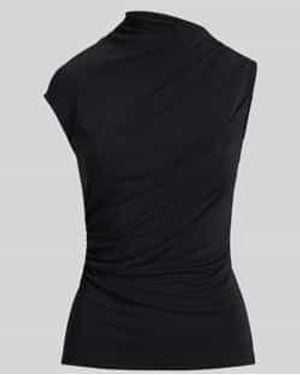 Ralph Lauren Slim Fit Top Met Hooggesloten Kraag - Zwart