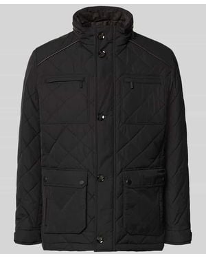 Bugatti Regular Fit Jacke in Stepp-Optik - Schwarz