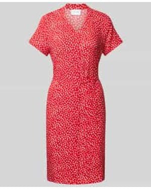 Vila Knielange Jurk Van Viscose Met Strikceintuur - Rood