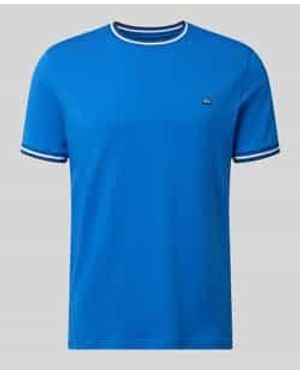 Christian Berg Men T-Shirt Met Contraststrepen En Ronde Hals - Blauw