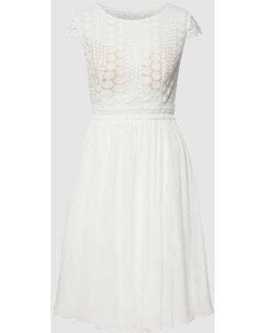 Luxuar Cocktailkleid Mit Floraler Spitze - Weiß