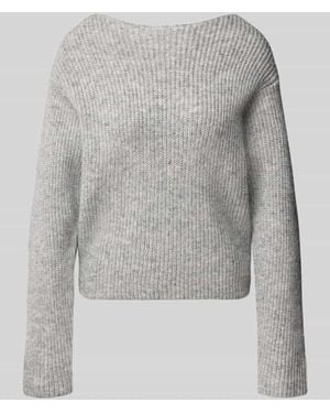TOPSHOP Strickpullover mit U-Boot-Ausschnitt Modell 'CALLY' - Grau