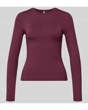 Pieces Slim Fit Shirt Met Lange Mouwen Met Ronde Hals Model 'Lula' - Paars