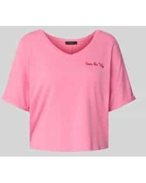 Ouí Boxy Fit T-Shirt Met V-Hals - Roze