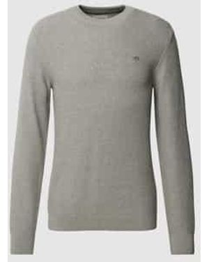 GANT Gebreide Pullover Met Labelstitching - Grijs
