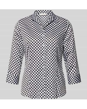 Eterna Bluse mit Hemdblusenkragen und Knopfleiste - Weiß