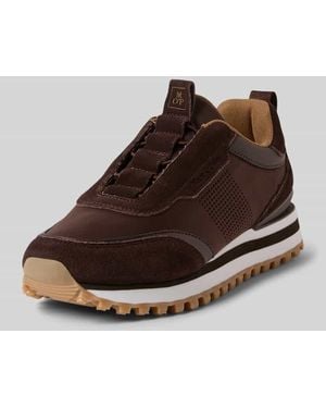 Marc O' Polo Low Top Sneaker aus Rindsvelours - Braun