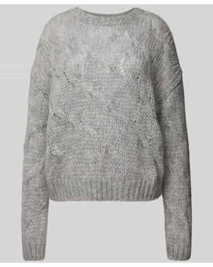 Stefanel Strickpullover Mit Rundhalsausschnitt - Grau
