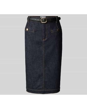 Self-Portrait Midirock in Denim-Optik - Blau