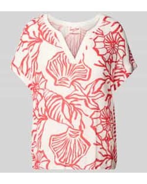 Ouí Regular Fit Blouseshirt Met V-hals - Roze