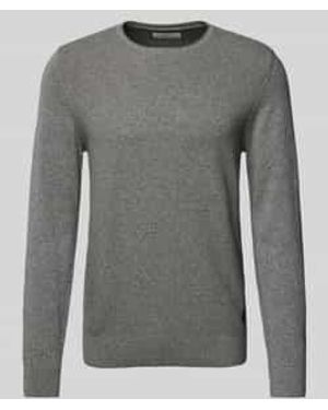 S.oliver Regular Fit Gebreide Pullover Van Puur Katoen Met Structuurmix - Grijs