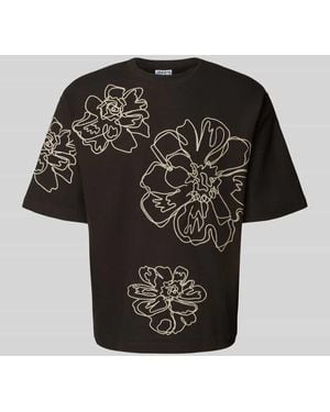 JAKE*S STUDIO MEN Relaxed Fit T-Shirt mit Rundhalsausschnitt - Schwarz