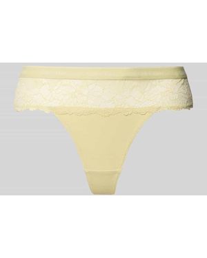 Calvin Klein String mit Spitze - Gelb