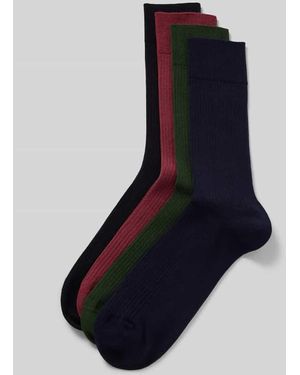 DillySocks Socken Mit Strukturmuster Modell 'Ribbed Dark' Im 4Er-Pack - Blau