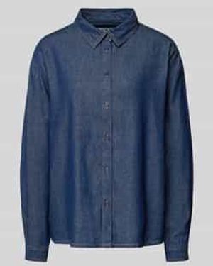 Ichi Regular Fit Jeanshemd Met Overhemdkraag Model 'Archer' - Blauw