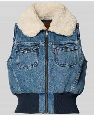 Levi's Regular Fit Weste aus reiner Baumwolle Modell 'TINY SHERPA VEST' - Blau