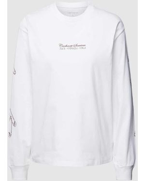 Carhartt Longsleeve mit Motiv-Print Modell 'SAFETY PIN' - Weiß