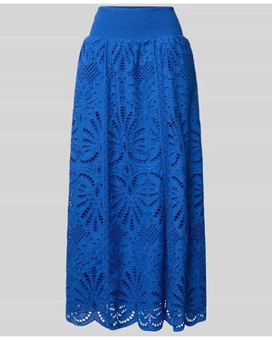 Stefanel Midirock mit Lochstickerei Modell 'SANGALLO' - Blau