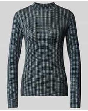 Tom Tailor Shaped Fit Shirt Met Lange Mouwen Van Viscosemix Met All-over Motief - Blauw