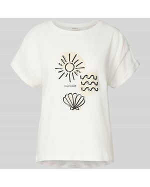 Tom Tailor Regular Fit T-Shirt aus reiner Baumwolle - Weiß