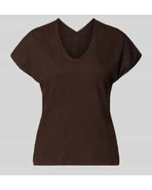 Opus T-Shirt Met Structuurpatroon Model 'Sirukus' - Bruin
