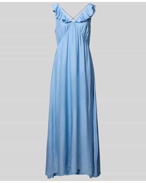 Moves Midikleid Mit Volants Modell 'Leanna' - Blau