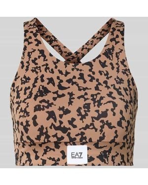 EA7 Sport-BH mit Rundhalsausschnitt - Braun