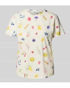 Jake*s T-shirt Met Geribde Ronde Hals - Grijs