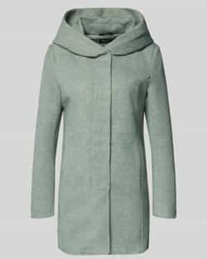 ONLY Getailleerde Lange Jas Met Capuchon, Model 'Sedona' - Groen